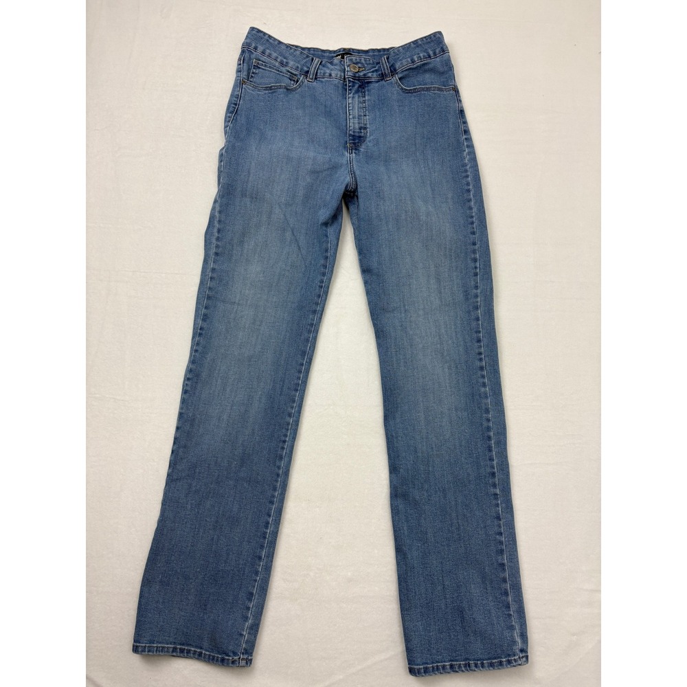 Lee Classic Fit 1889 Straight Leg Jeans Womens 14 Long Blue Denim Stretch N3
